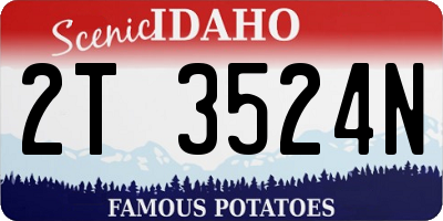 ID license plate 2T3524N