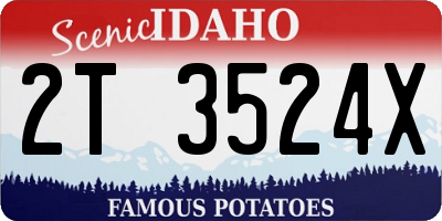 ID license plate 2T3524X