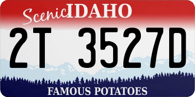 ID license plate 2T3527D