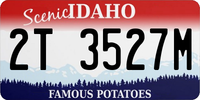 ID license plate 2T3527M