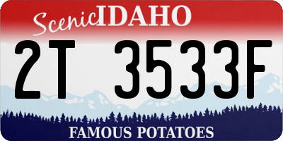 ID license plate 2T3533F