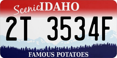 ID license plate 2T3534F