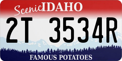 ID license plate 2T3534R