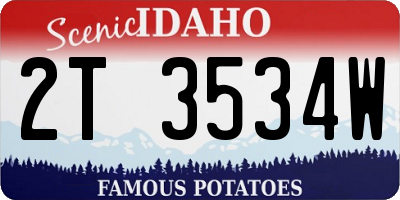 ID license plate 2T3534W