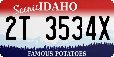 ID license plate 2T3534X