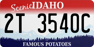 ID license plate 2T3540C