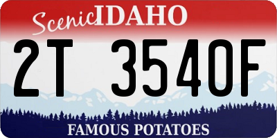 ID license plate 2T3540F