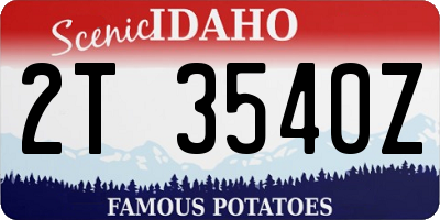 ID license plate 2T3540Z