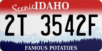 ID license plate 2T3542F