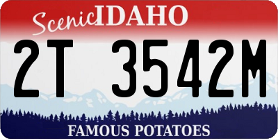 ID license plate 2T3542M