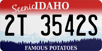 ID license plate 2T3542S