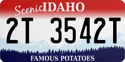 ID license plate 2T3542T