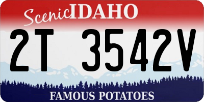 ID license plate 2T3542V