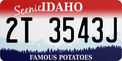 ID license plate 2T3543J
