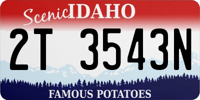 ID license plate 2T3543N