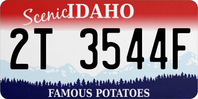 ID license plate 2T3544F