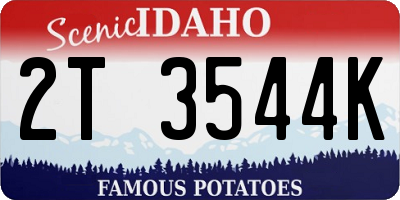 ID license plate 2T3544K