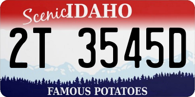 ID license plate 2T3545D