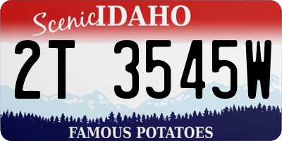 ID license plate 2T3545W