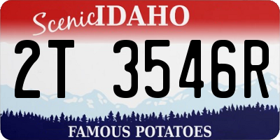 ID license plate 2T3546R