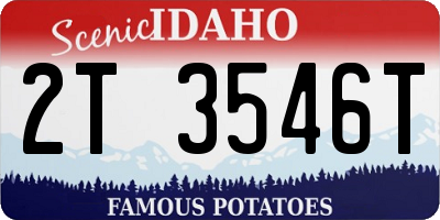 ID license plate 2T3546T