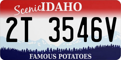 ID license plate 2T3546V
