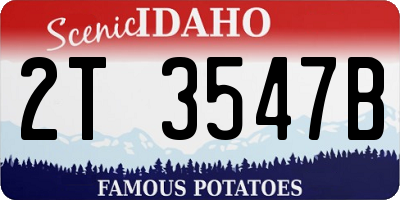 ID license plate 2T3547B