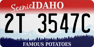 ID license plate 2T3547C