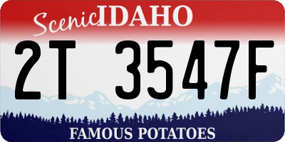 ID license plate 2T3547F