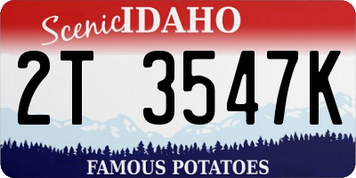 ID license plate 2T3547K