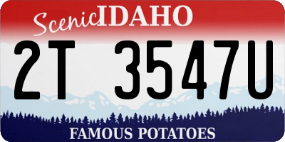 ID license plate 2T3547U
