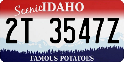ID license plate 2T3547Z