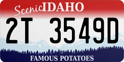 ID license plate 2T3549D