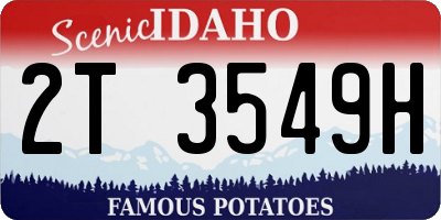 ID license plate 2T3549H