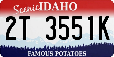 ID license plate 2T3551K