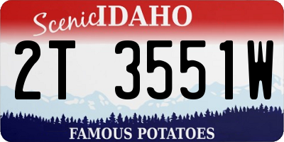 ID license plate 2T3551W