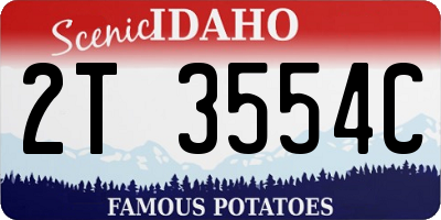 ID license plate 2T3554C