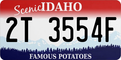 ID license plate 2T3554F