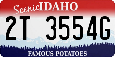 ID license plate 2T3554G