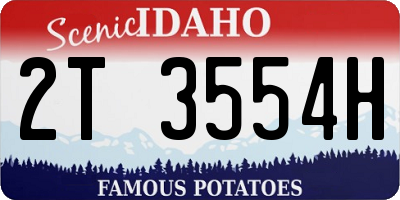 ID license plate 2T3554H