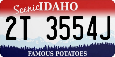 ID license plate 2T3554J