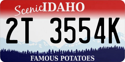 ID license plate 2T3554K