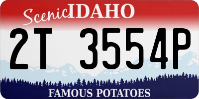 ID license plate 2T3554P