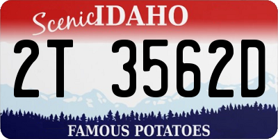 ID license plate 2T3562D