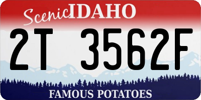 ID license plate 2T3562F