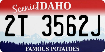 ID license plate 2T3562J