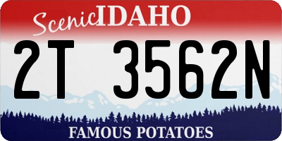 ID license plate 2T3562N