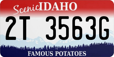 ID license plate 2T3563G