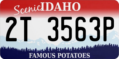 ID license plate 2T3563P
