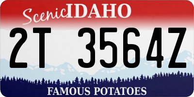 ID license plate 2T3564Z